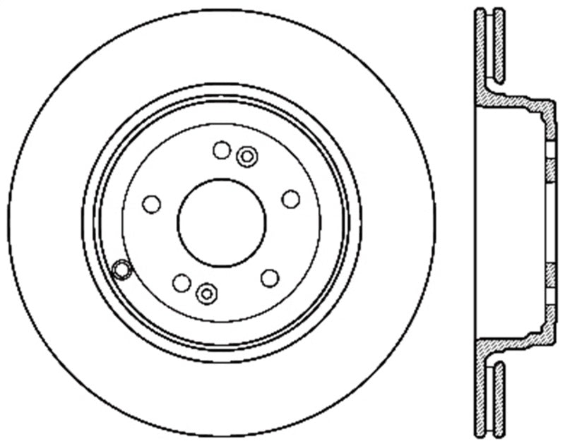 StopTech 10 Hyundai Genesis Coupe w/ Factory Brembo Slotted &amp; Drilled Right Rear Rotor