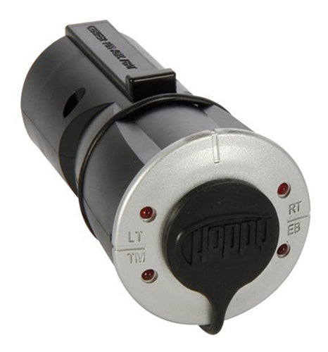 TRAILER ADAPTER 7 WAY BLADE TO 6 WAY ROUND W/CIRCUIT TESTER