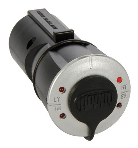 TRAILER ADAPTER 7 WAY BLADE TO 6 WAY ROUND W/CIRCUIT TESTER