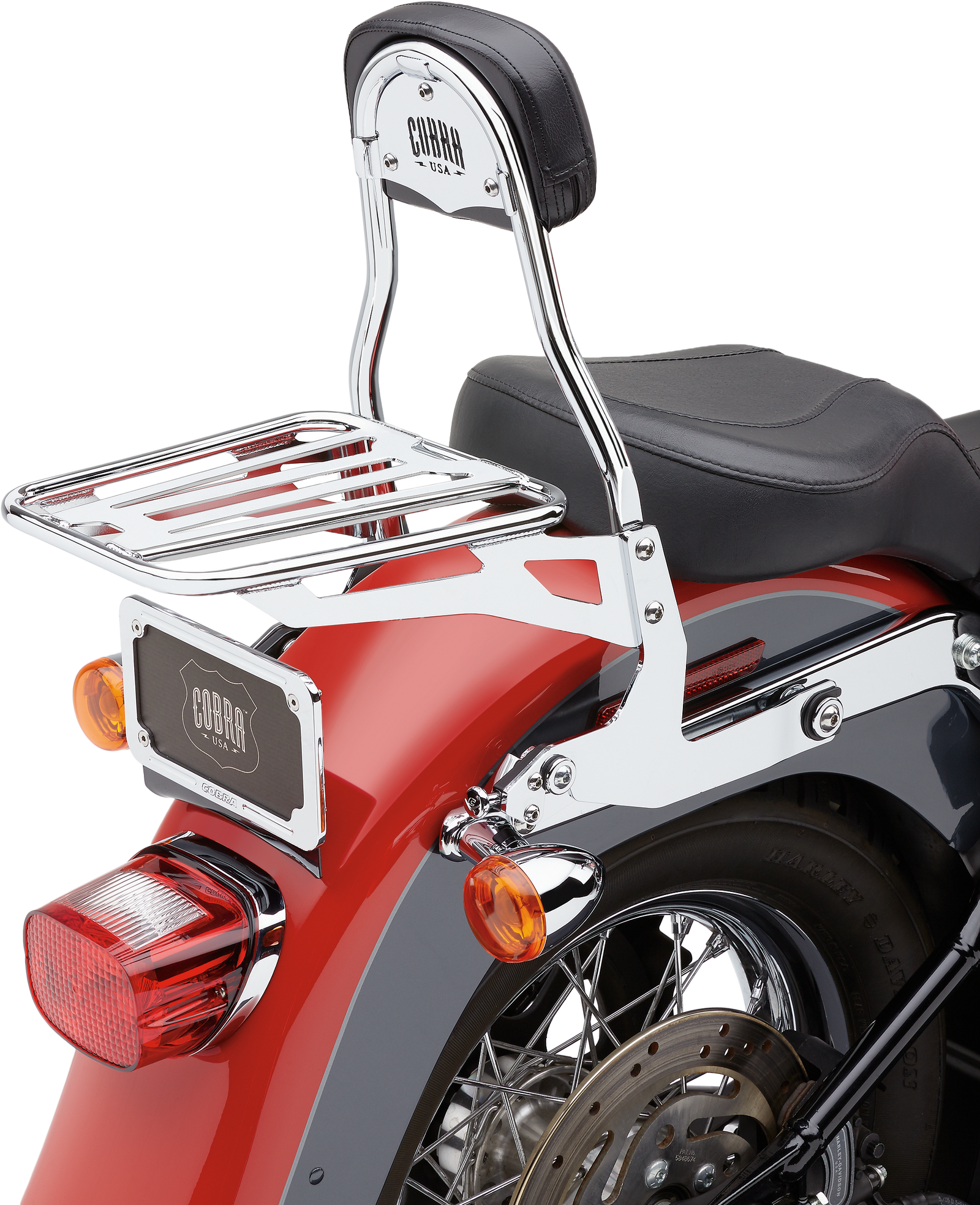 Detachable Backrest Round Chrome Softail 00 06