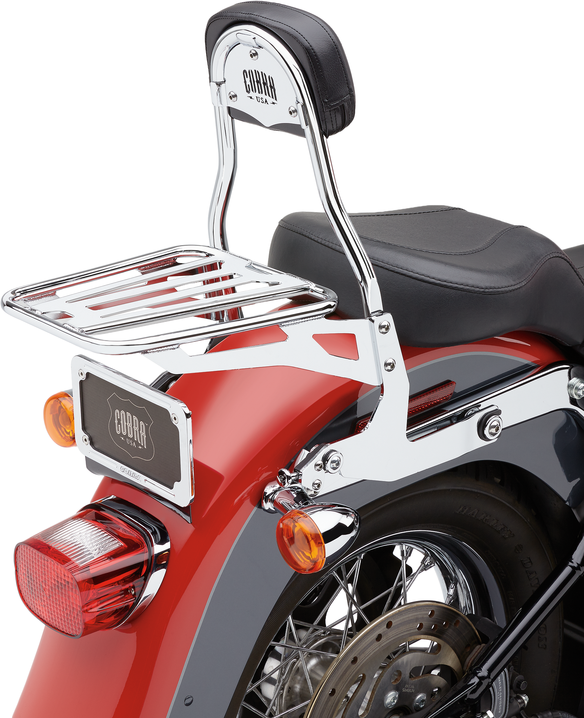 Detachable Backrest Round Chrome Softail 00 06