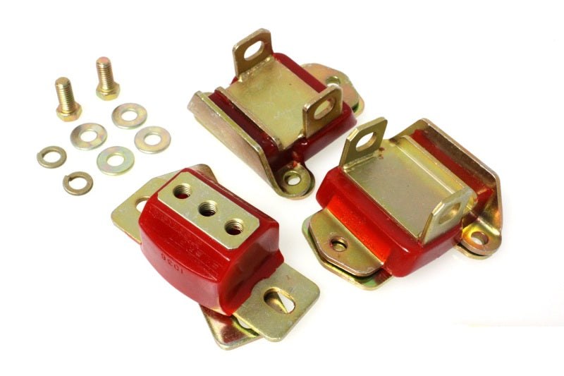 Energy Suspension 67-72 Camaro/64-72 Chevelle/63-82 Corvette Red Zinc 2 Engine &amp; 1 Trans Mount Set