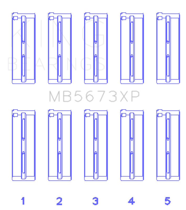 King Engine Bearings Honda F20C/F22C 16v Performance Main Bearing Set - Size STD