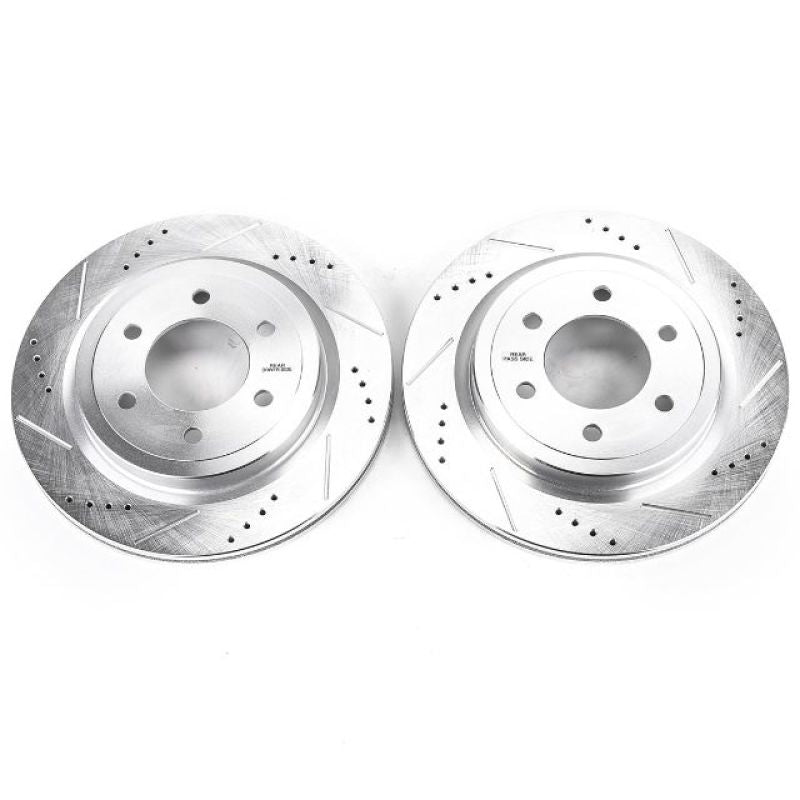Power Stop 18-19 Ford Expedition Rear Evolution Drilled &amp; Slotted Rotors - Pair