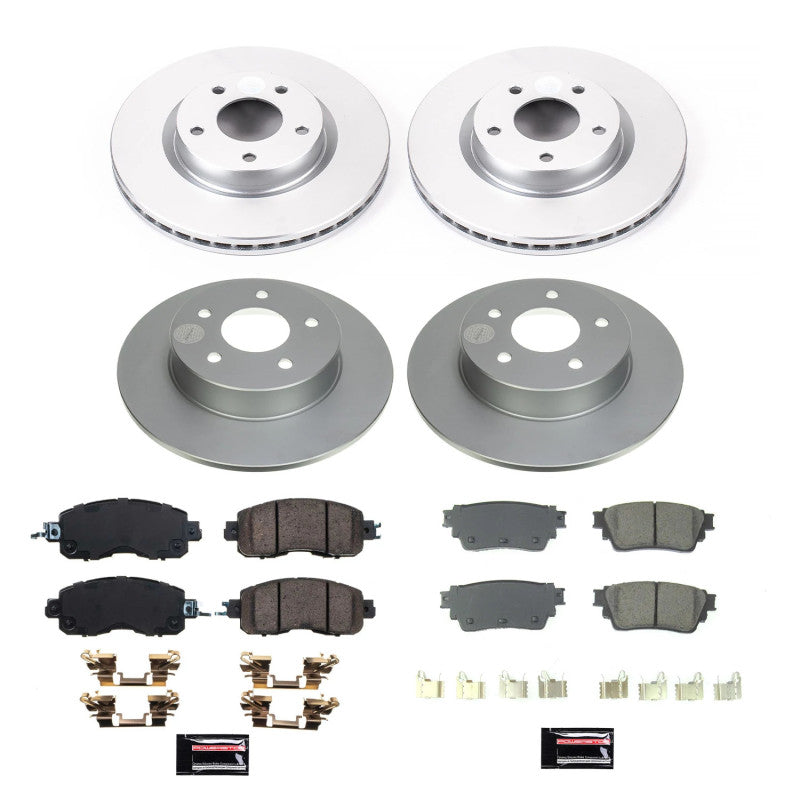Power Stop 19-22 Nissan Altima Front &amp; Rear Z17 Coated Brake Kit