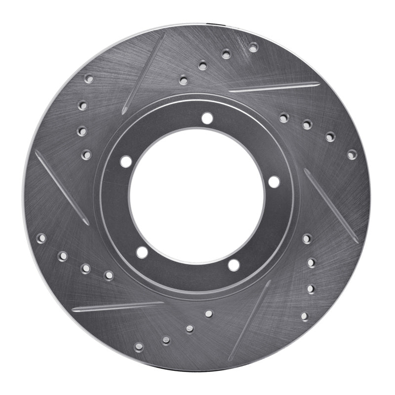 R1 67-88 Porsche 924 Front Left Drilled &amp; Slotted Silver Brake Rotor