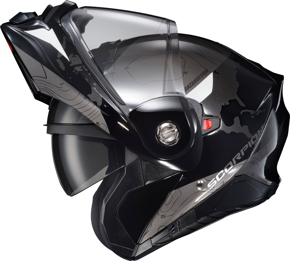 Exo At960 Modular Helmet Topographic Black/White Md