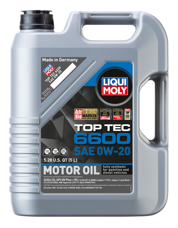 LIQUI MOLY 5L Top Tec 6600 Motor Oil SAE 0W20