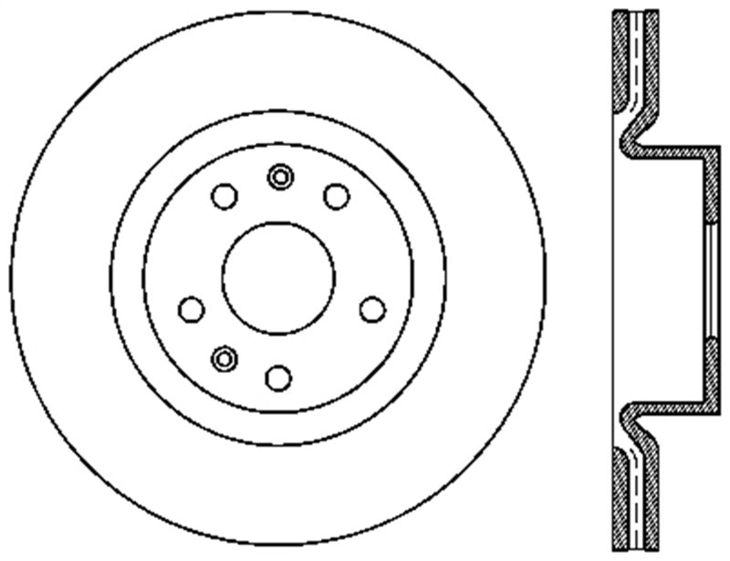 StopTech Power Slot 10-13 Hyundai Genesis Coupe Track &amp; R-Spec Front Left Drilled Rotor