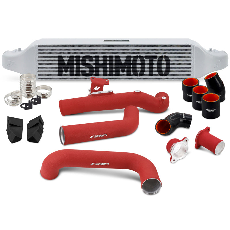 Mishimoto 2022+ Honda Civic 1.5T Intercooler Kit - Silver Intercooler - Red Pipes