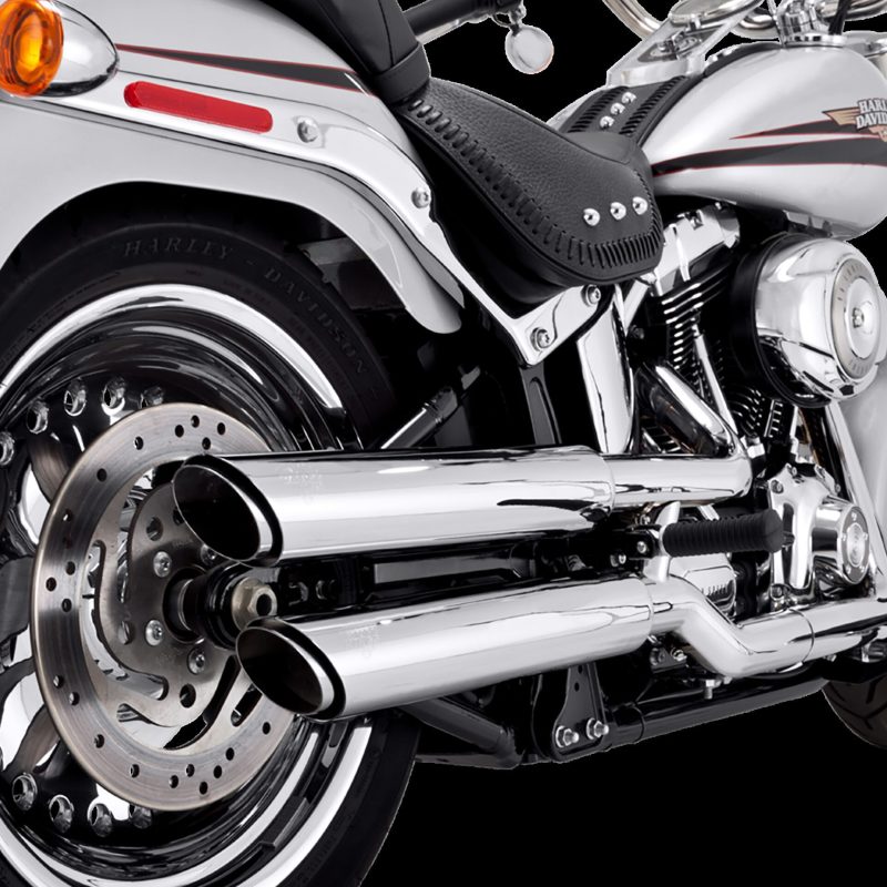 Vance &amp; Hines HD Softail Fatboy 07-17 Twin Slash Chrome PCX Slip-On Exhaust