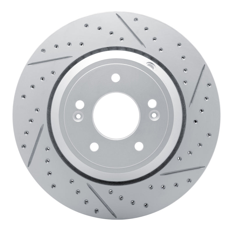 R1 18-23 Genesis G80 Rear Right Drilled & Slotted Geo-Carbon Rotor