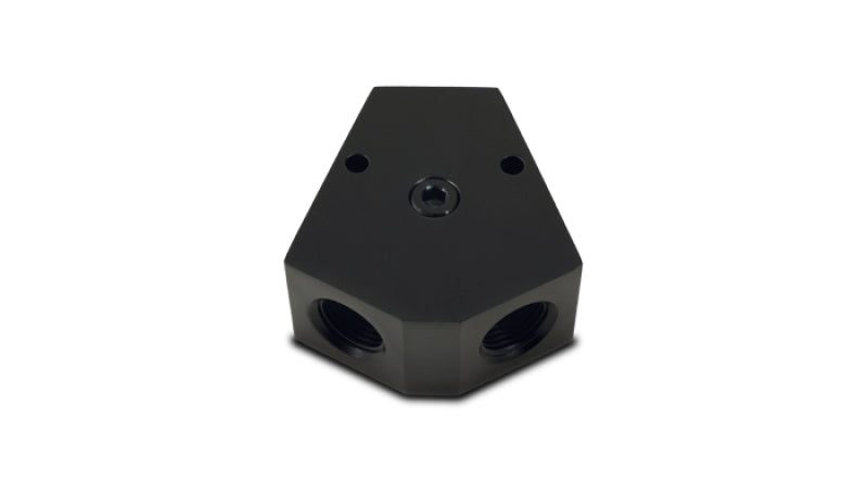 Vibrant Billet Aluminum Y-Block Fitting with 1/8in NPT Port - 3/8in NPT x 3/8in NPT x 3/8in NPT