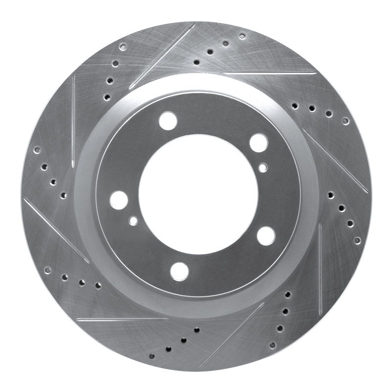 DFC 07-22 Lexus LX570 Front Left Drilled &amp; Slotted Silver Brake Rotor