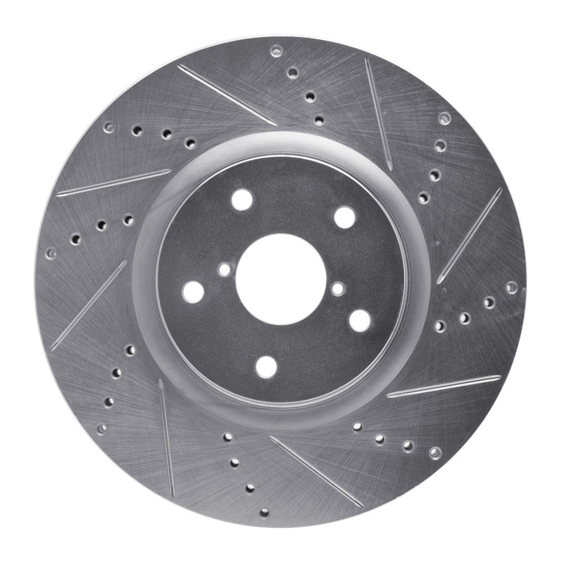 R1 05-20 Subaru WRX Front Right Drilled &amp; Slotted Silver Brake Rotor