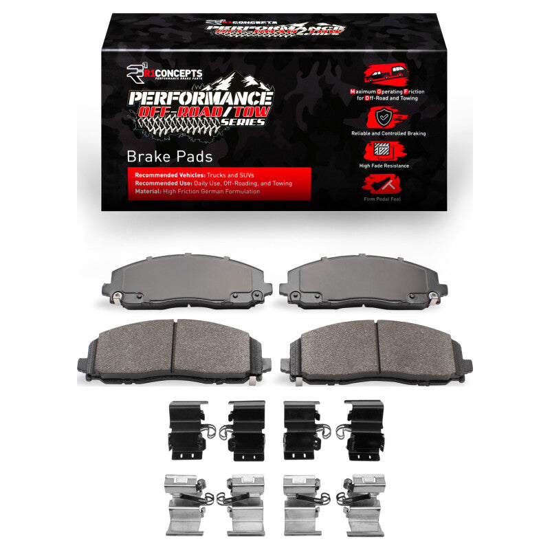 R1 2012-2025 Chrysler Town &amp; Country Front Performance Off-Road/Tow Brake Pads &amp; Hardware Kit