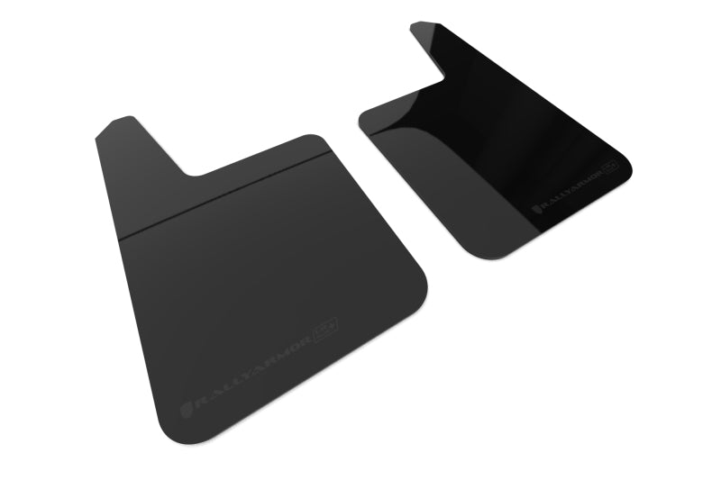 Rally Armor Universal Black UR Plus Mud Flap  w/ Metallic Black Logo - Pair