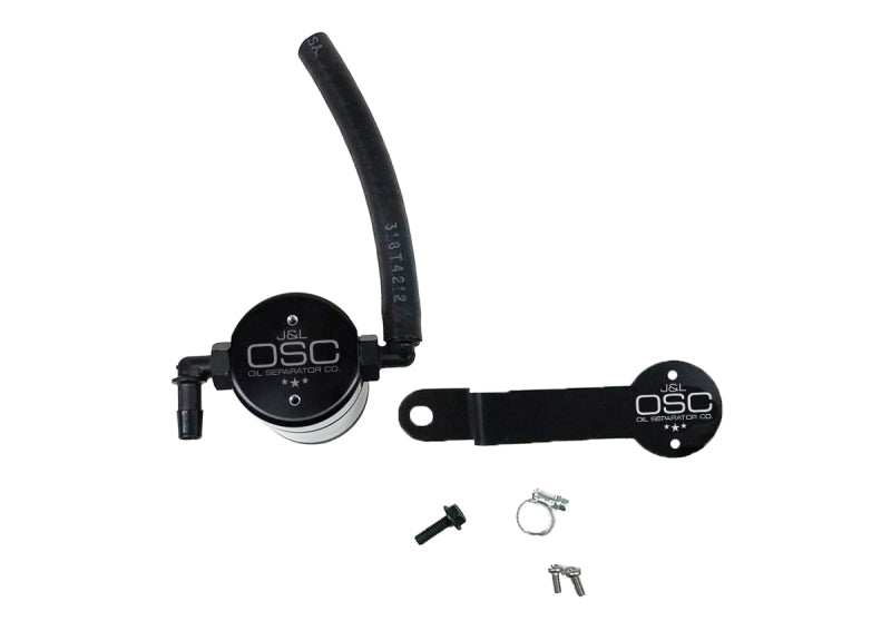 J&amp;L 17-21 Honda Civic Type R Passenger Side Oil Separator 3.0 - Black Anodized