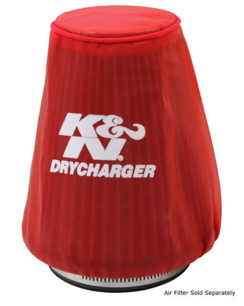 K&amp;N Red Drycharger 5.25in x 3in Round Tapered Air Filter Wrap