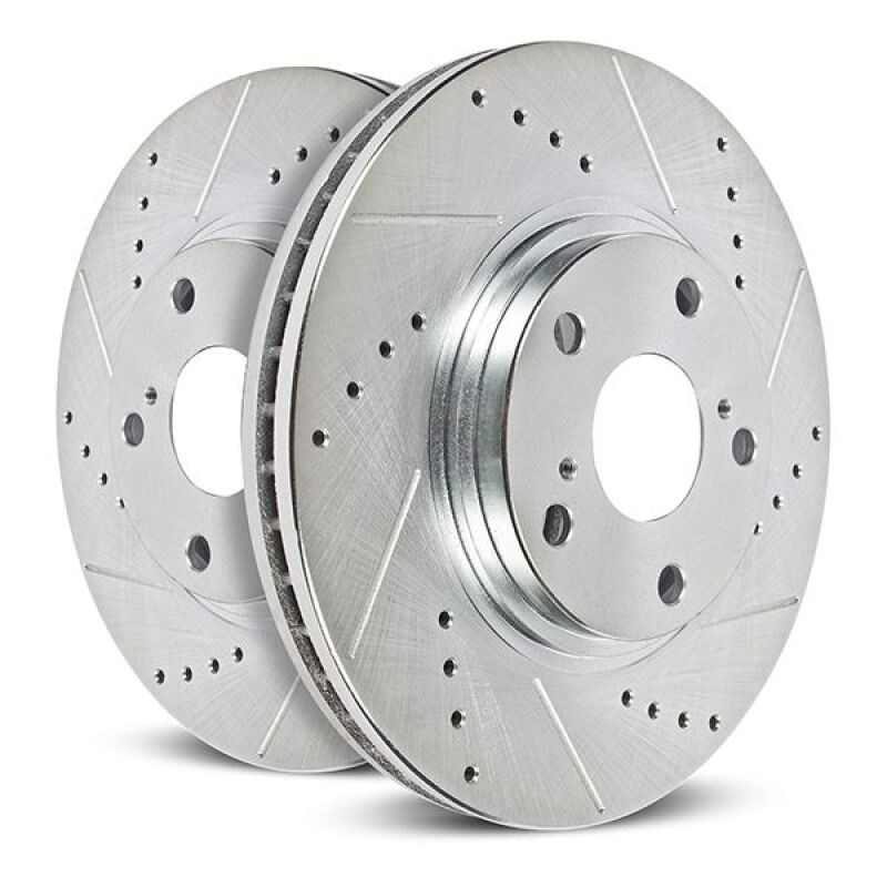Power Stop 21-23 Ford Mustang Front Drilled &amp; Slotted Rotor (Pair)