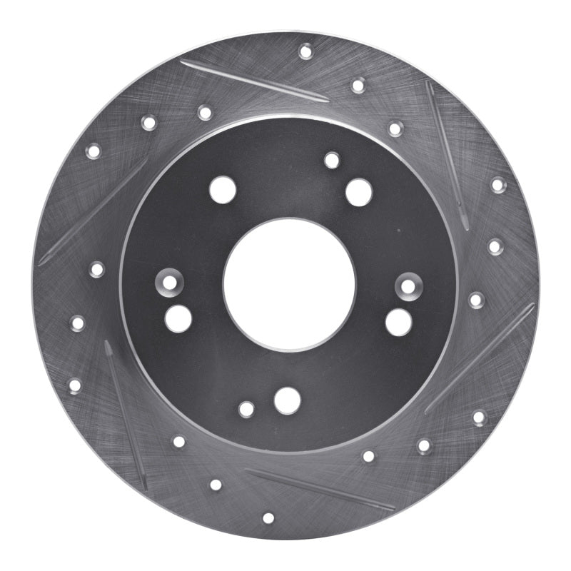 R1 97-01 Acura Integra Rear Right Drilled &amp; Slotted Silver Brake Rotor