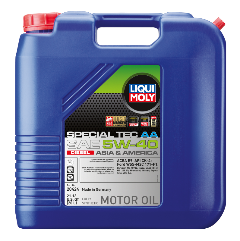 LIQUI MOLY 20L Special Tec AA Motor Oil SAE 5W40 Diesel