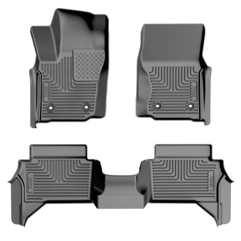Husky Liners 24-25 Toyota Tacoma Hybrid Weatherbeater Front &amp; 2nd Seat Floor Liners - Black