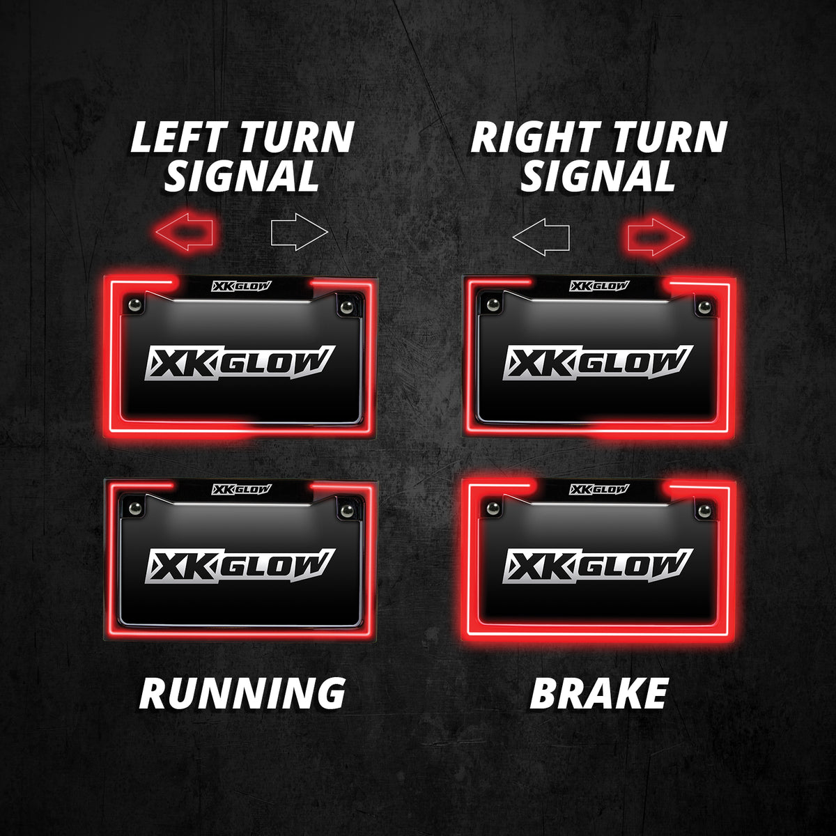 License Plate Frame Light With Turn Signal Black