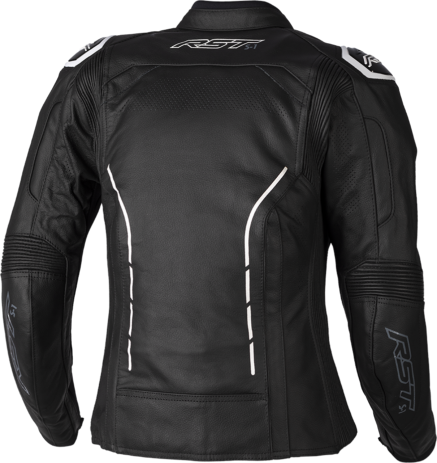 Ladies S1 Ce Jacket Black/White Leather Xs