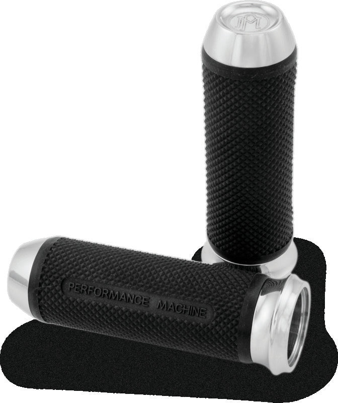 Performance Machine Handle Grip Set - Elite Cable - Chrome