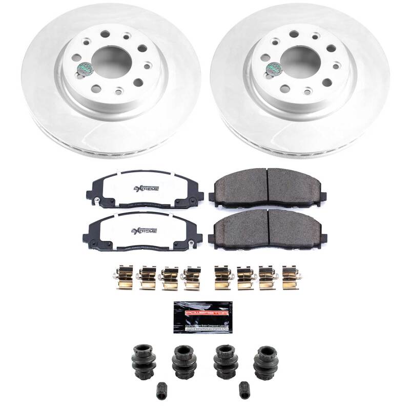Power Stop 18-25 Jeep Wrangler Front Z36 Coated Truck &amp; Tow Brake Kit