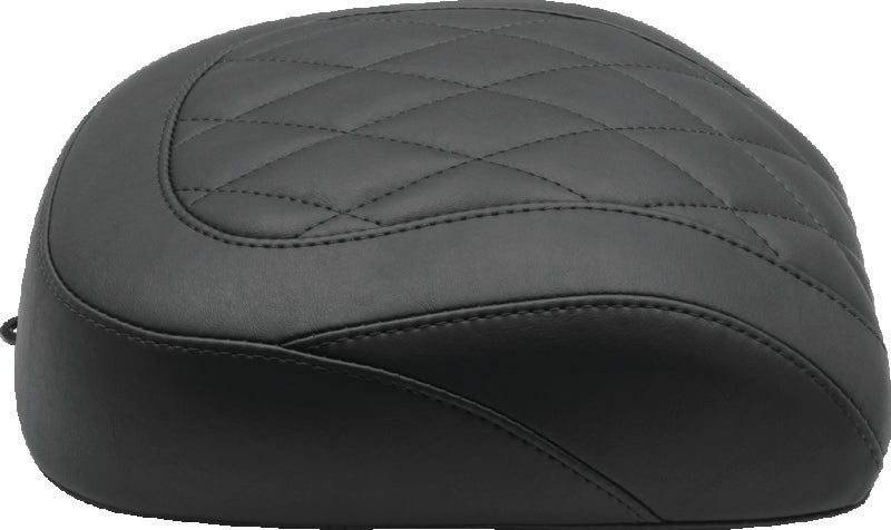 Mustang 18-21 Harley Fat Boy Wide Tripper Passenger Seat Diamond Stitch - Black