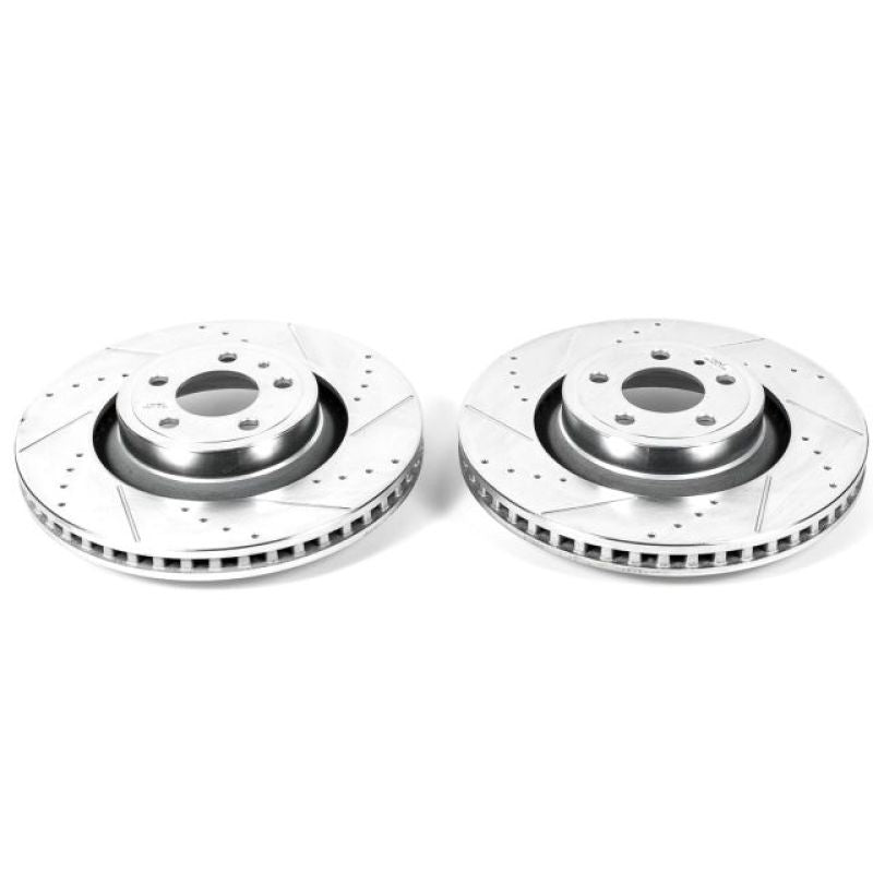 Power Stop 15-19 Ford Mustang Front Evolution Drilled &amp; Slotted Rotors - Pair