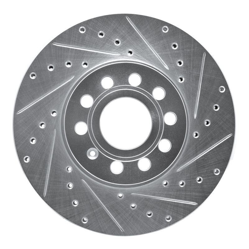 R1 05-25 Audi A3 (Mexico) Front Right Drilled &amp; Slotted Silver Brake Rotor