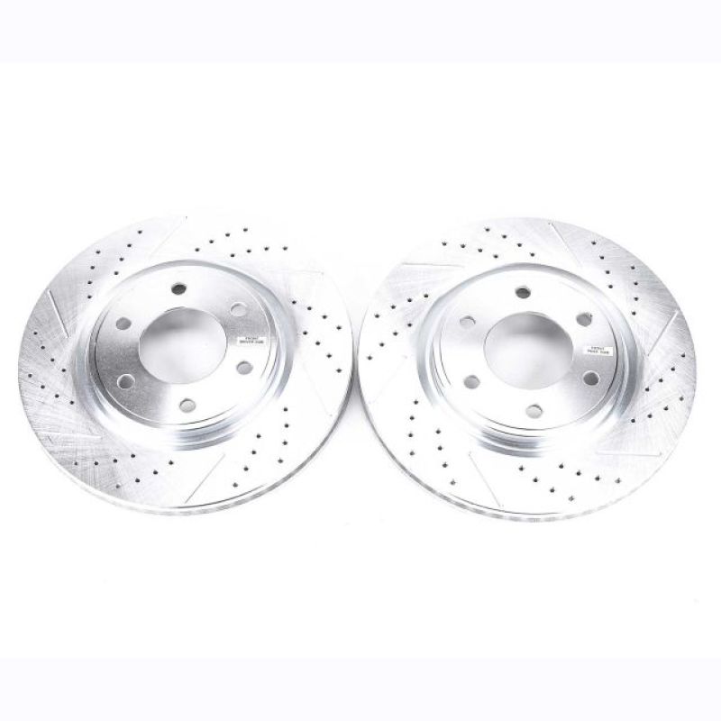 Power Stop 08-10 Infiniti QX56 Front Evolution Drilled &amp; Slotted Rotors - Pair