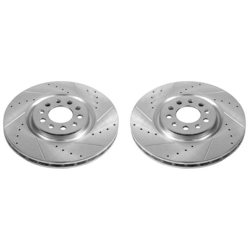 Power Stop 15-17 Chrysler 200 Front Evolution Drilled &amp; Slotted Rotors - Pair