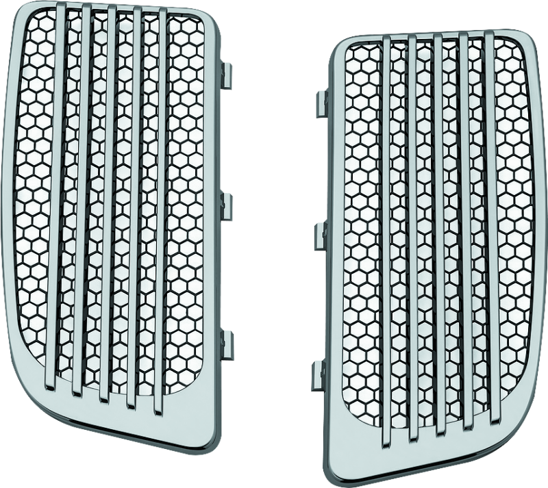 Kuryakyn Radiator Grills For Twin Cooled Models Chrome &amp; Black (Pair)