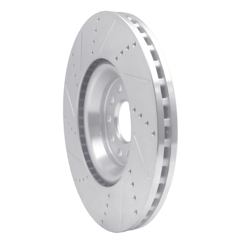 R1 2012-2025 Audi TTS Quattro Front Right Drilled & Slotted Silver Brake Rotor