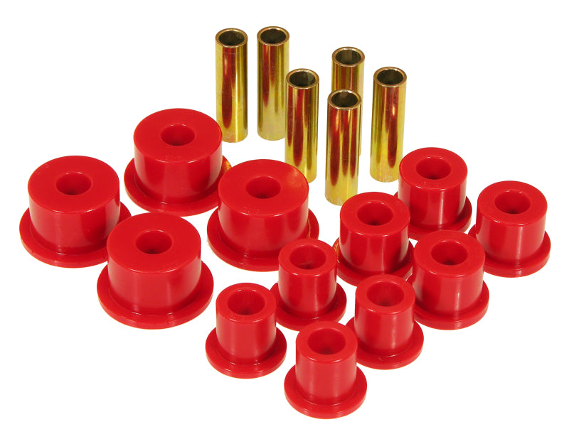 Prothane 74-91 Jeep Cherokee Front Spring &amp; Shackle Bushings (w/ 2in OD Main Eye) - Red