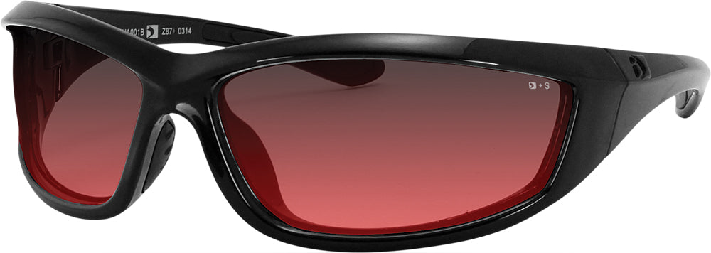 Charger Sunglasses Black W/Rose Lens