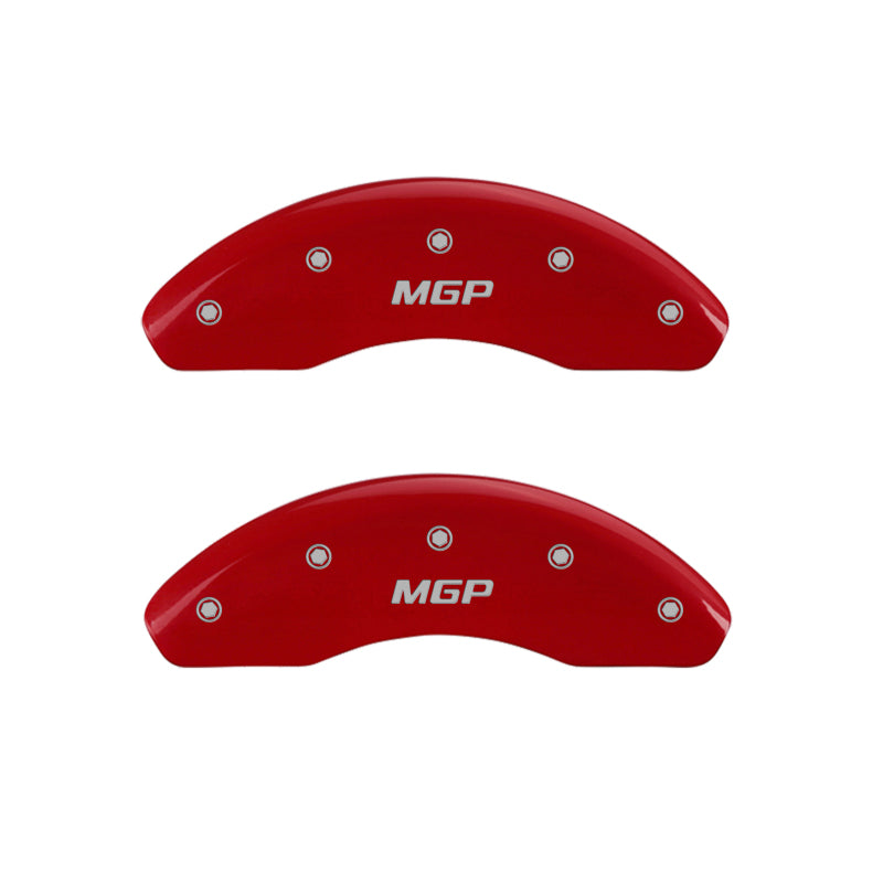 MGP 4 Caliper Covers Engraved Front &amp; Rear MGP Red finish silver ch