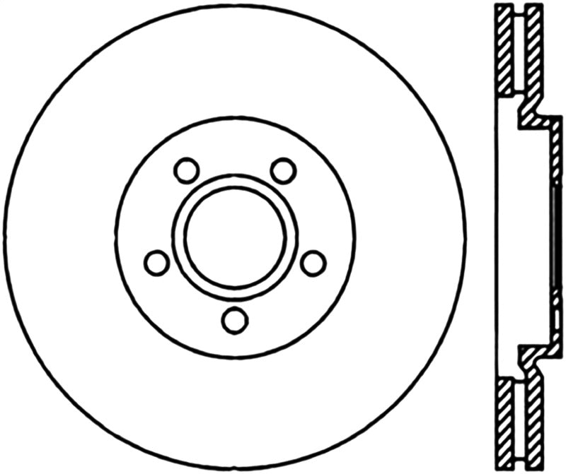 StopTech 03-09 Chrysler PTCruiser Tur / 03-05 Dodge Neon SRT-4 Front Right Slotted &amp; Drilled Rotor