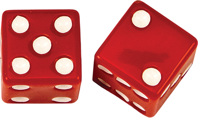 Valve Stem Caps Red Dice Pr