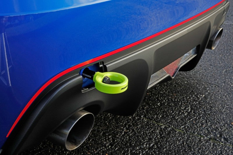 PERRIN 13-25 Subaru BRZ / 13-20 Scion FRS & Toyota 86 / 22-25 GR86 Tow Hook Kit (Rear) - Neon Yellow