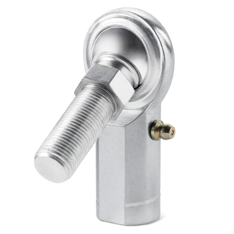 QA1 C Series 2-Pc Rod End - Female/Left Hand - .375in Bore x 3/8-24 w/Stud &amp; Zerk - Carbon Steel
