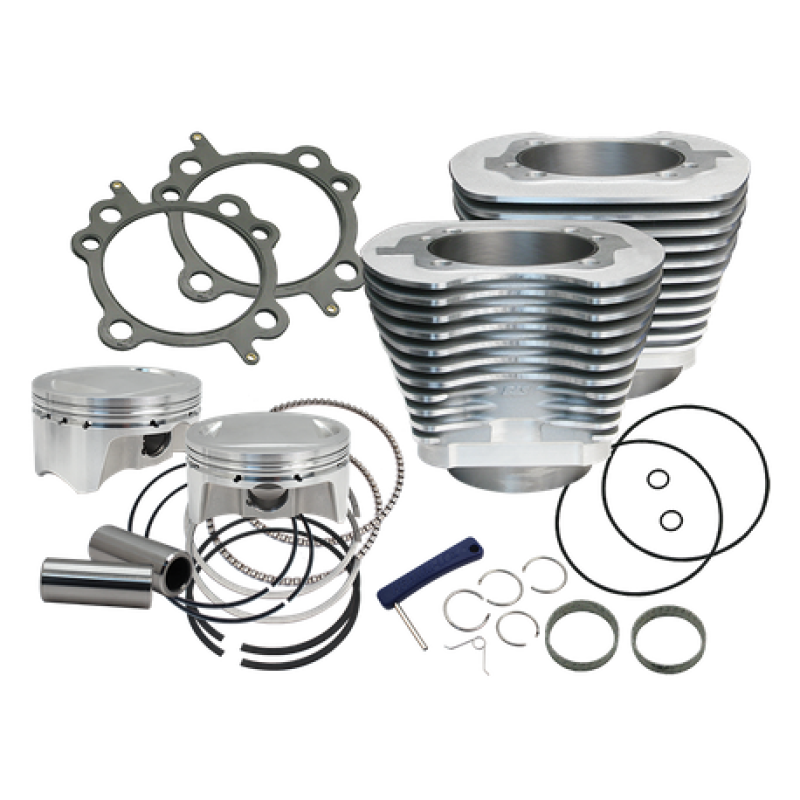 S&amp;S Cycle 07-17 BT 107in Bolt-In Big Bore Kit - Silver
