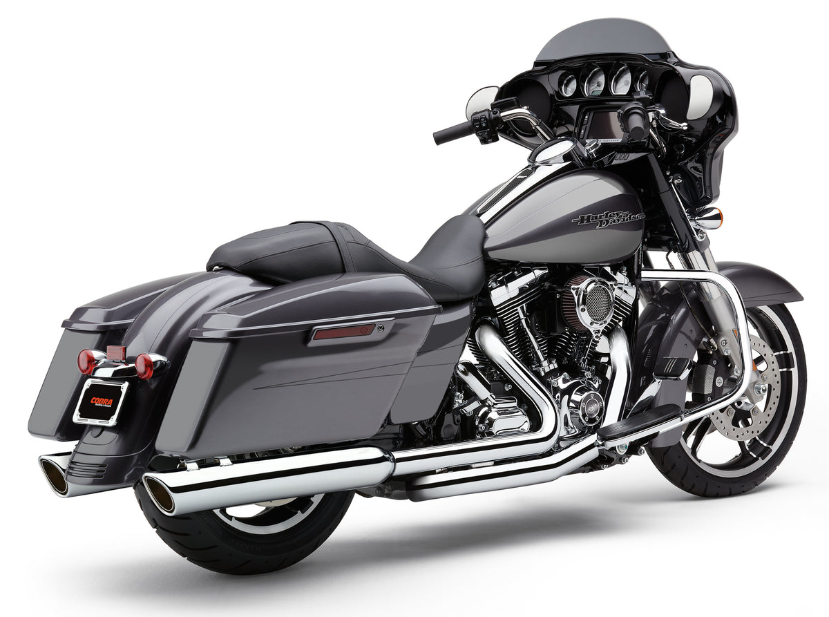 909 Twins 4&quot; Slip Ons Chrome Flh/Flt 95 16