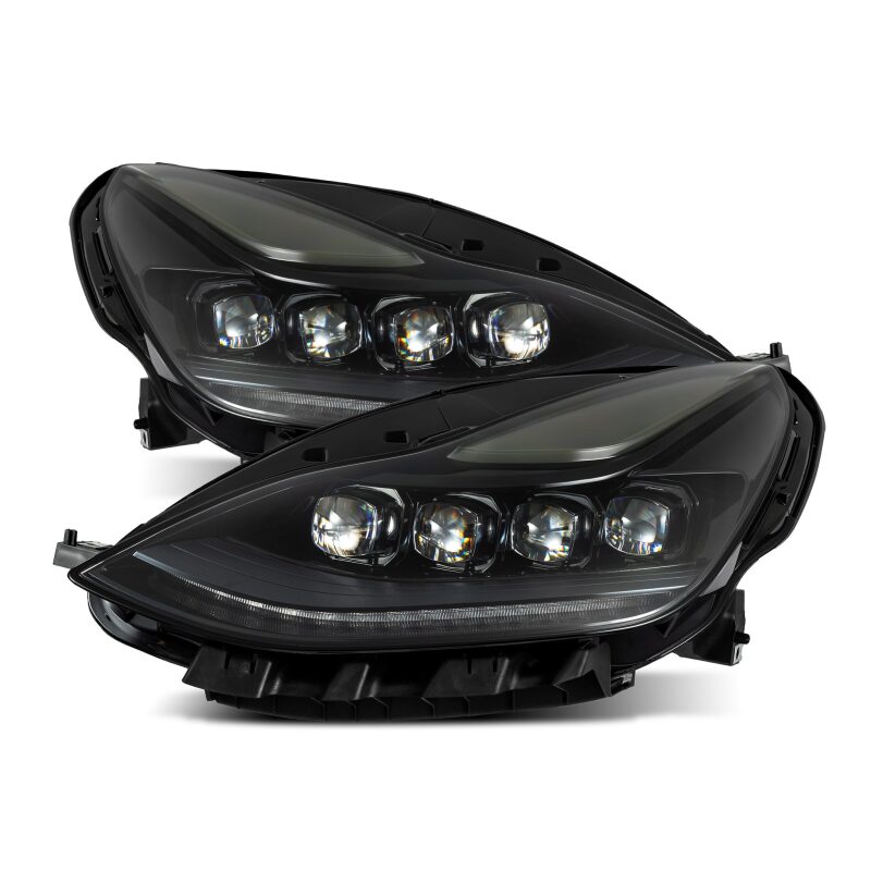 AlphaRex 17-22 Tesla Model 3/20-23 Model Y NOVA LED Proj Headlights Alpha-Blk w/Actv Lgt &amp; Seq.Sig