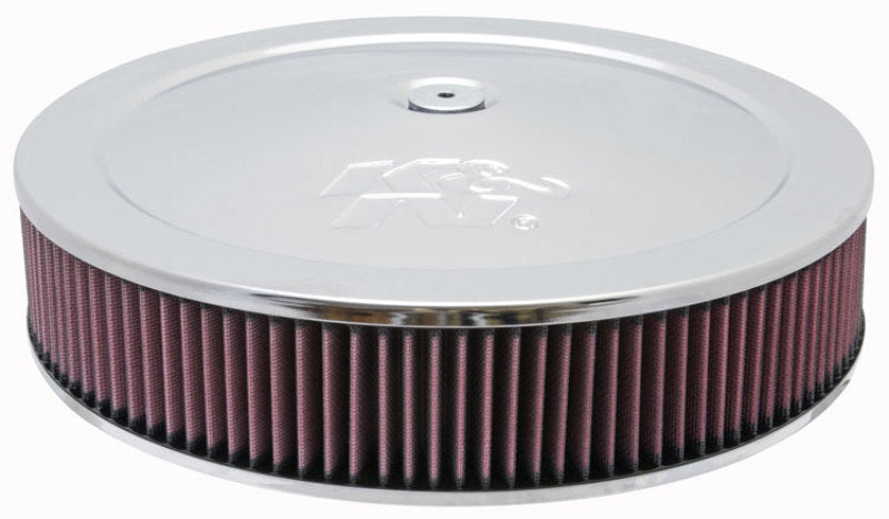 K&amp;N Round Air Filter Assembly 12in ID / 3.063in Height / 5.125in Neck Flange / 7/8in Drop Base