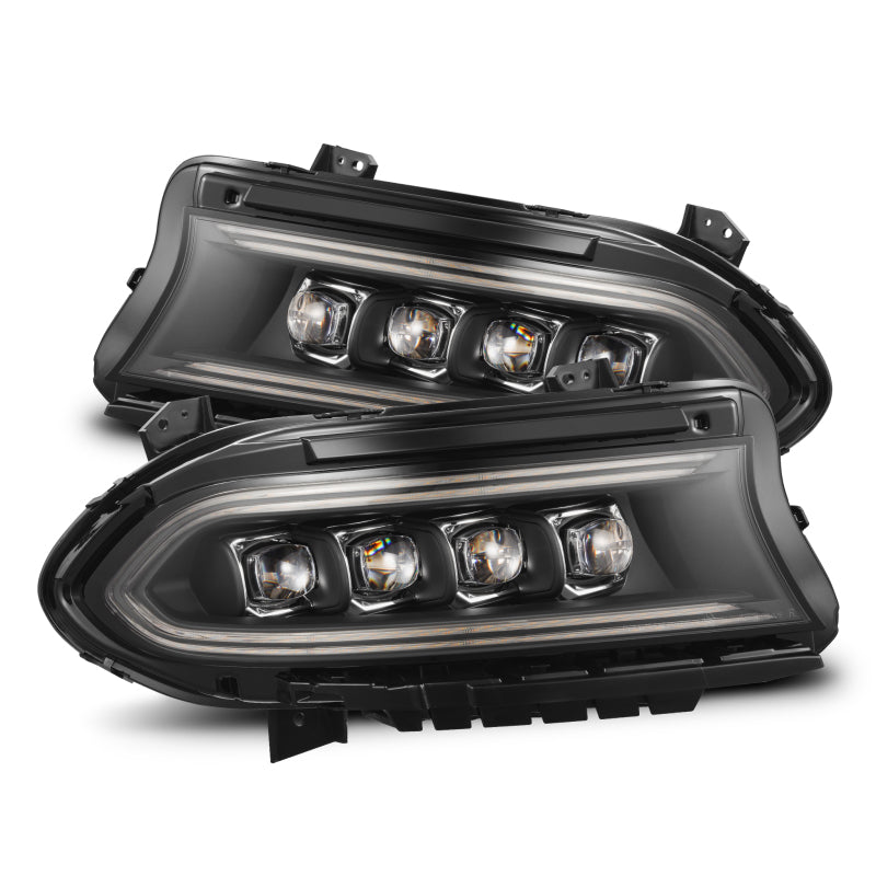 AlphaRex 15-23 Dodge Charger NOVA-Series LED Proj Headlights Blk w/Activtn Light &amp; Seq.Sig / SB DRL